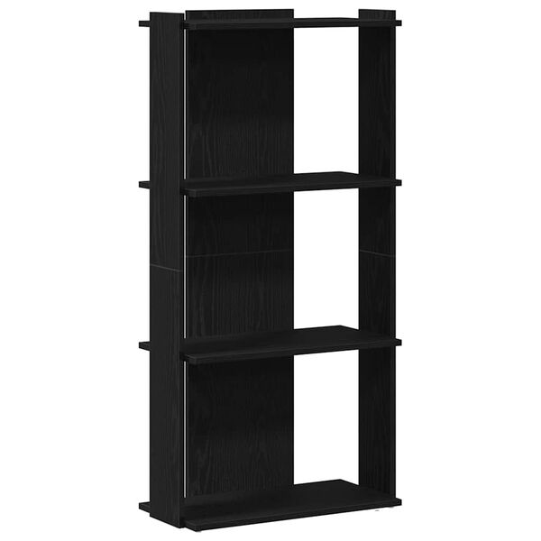 vidaXL Bookcase Black Engineered wood Medium Bookcase Rectangular