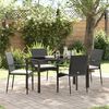 vidaXL Garden Dining Set with Cushion 5 pcs Black Poly Rattan