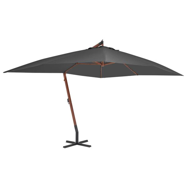 vidaXL Cantilever Garden Parasol Anthracite Polyester fabric Large