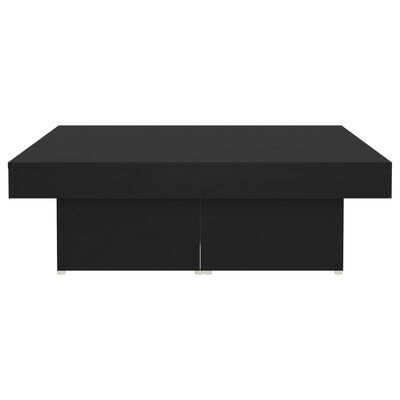vidaXL Coffee Table Black 35.4"x35.4"x11" Engineered Wood