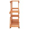 vidaXL Flower Stand With Wheels Natural Wood Solid Fir Wood Standard