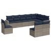 vidaXL 10 Piece Patio Sofa Set with Cushions Gray Poly Rattan