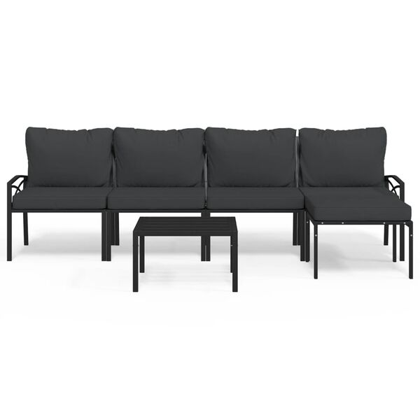 vidaXL Garden Lounge Set Black, Grey