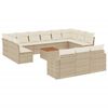vidaXL Garden Sofa Set Beige PE Rattan Large Removable Covers