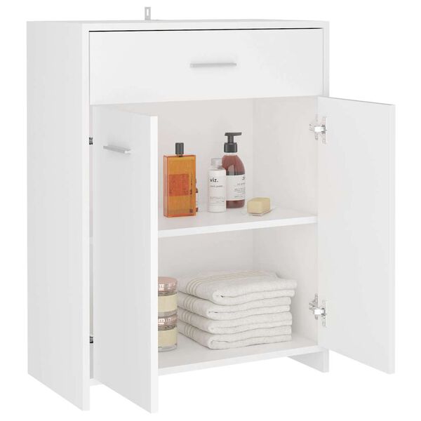 vidaXL Bathroom Cabinet White Engineered wood Standard Bathroom Cabinet