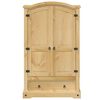 vidaXL Wardrobe Honey Solid Pine Wood Large Rectangular Rustic Locks