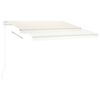 vidaXL Retractable Awning Cream Aluminum, Polyester with PU coating