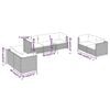 vidaXL Garden Lounge Set Grey PE rattan, powder-coated steel, plastic