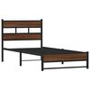 vidaXL Bed Frame Brown oak Steel, engineered wood Twin Stylish Durable