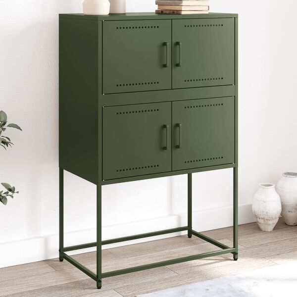 vidaXL Sideboard Olive Green Steel Medium Sideboard Rectangular