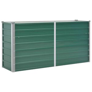 vidaXL Raised Bed Green Galvanized Steel 63.0 x 15.7 x 30.3 in
