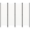 vidaXL 4-Panel Room Divider White 78.7"x70.9"
