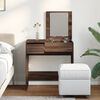 vidaXL Dressing Table Brown Oak Engineered wood, glass