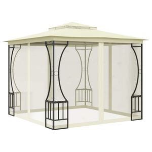 vidaXL Gazebo with with Nets 9.8'x9.8'x8.7' Cream