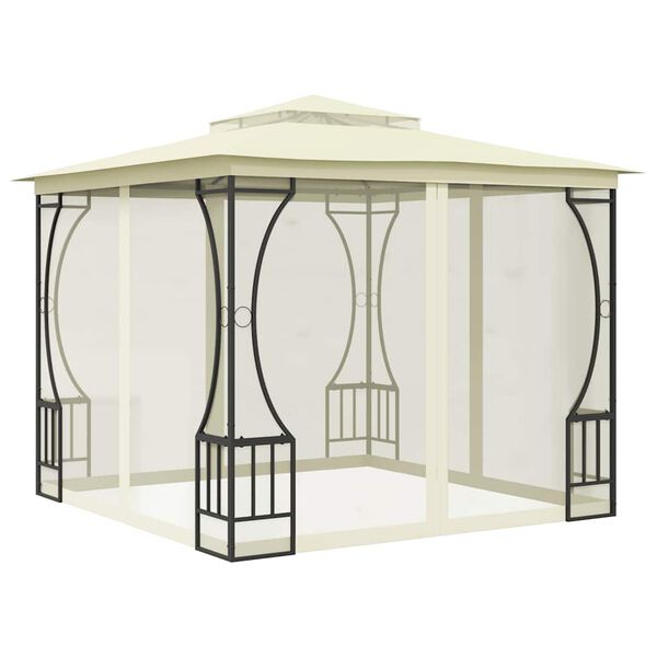 vidaXL Gazebo with with Nets 9.8'x9.8'x8.7' Cream