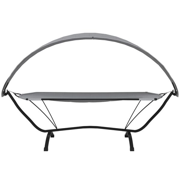 vidaXL Outdoor Lounge Bed Grey Steel Large Outdoor Lounge Bed