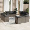 vidaXL Garden Sofa Set Grey PE rattan, powder-coated steel, polyester