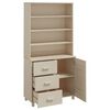 vidaXL Highboard Set of 2 Honey brown Solid pinewood, MDF Large