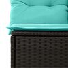 vidaXL Garden Sofa Set 4 pcs Black and Turquoise Poly Rattan