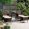 vidaXL Garden Bistro Set Brown, Cream White