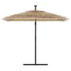 vidaXL Garden Parasol Brown Polyester Large Height-Adjustable