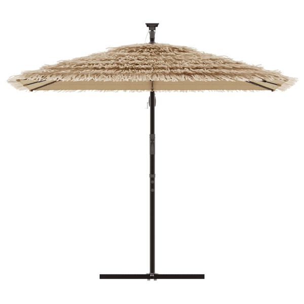 vidaXL Garden Parasol Brown Polyester Large Height-Adjustable