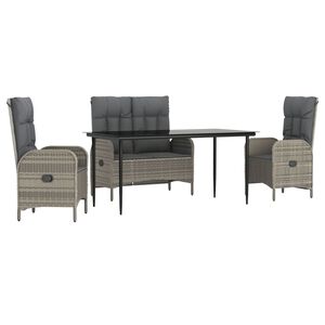 vidaXL Garden Dining Set Grey
