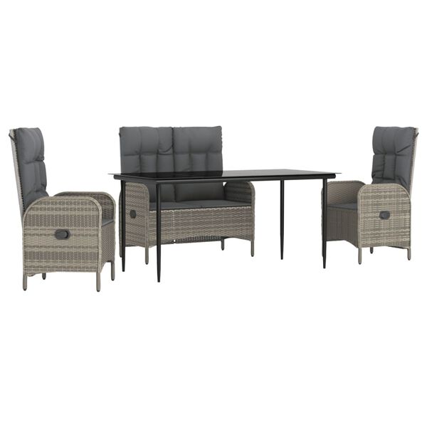 vidaXL Garden Dining Set Grey
