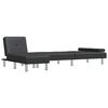 vidaXL L-shaped Sofa Bed Black Faux leather, plywood, metal Large