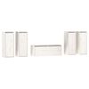 vidaXL TV Cabinet Set of 5 White Solid Pine Wood Compact TV Cabinet