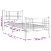 vidaXL Bed Frame White Steel Twin Metal Bed Frame Rectangular