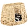 vidaXL Cat Basket Natural, Black, White Willow, Cotton, Polyester Small