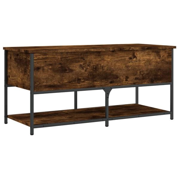 vidaXL Storage Bench Smoked Oak Engineered wood Medium Adjustable Feet