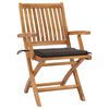 vidaXL Folding Patio Chairs with Cushions 4 pcs Solid Teak Wood