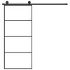 vidaXL Sliding Door with Hardware Set 35.4x80.7" ESG Glass&Aluminium