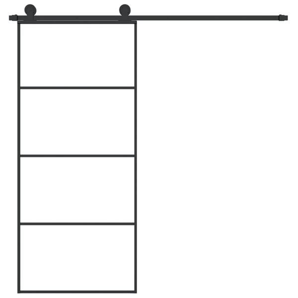 vidaXL Sliding Door with Hardware Set 35.4x80.7" ESG Glass&Aluminium