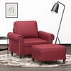 vidaXL Sofa Chair With Footstool Wine Red