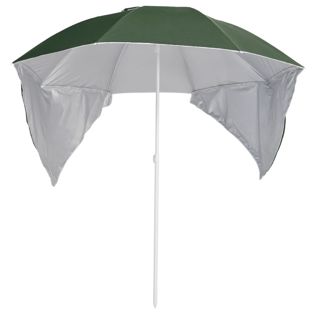 vidaXL Beach Parasol with Side Walls Green 84.6 "