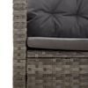 vidaXL Garden Lounge Set Grey PE Rattan 4 Piece Set Adjustable Armrests