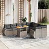 vidaXL Garden Sofa Set Grey PE Rattan Large UV-resistant materials
