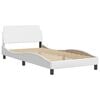 vidaXL Bed Frame with LED without Mattress "Hvar" White 39.4"x74.8"