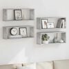 vidaXL Wall Shelf Set of 4 Concrete gray Engineered wood Medium