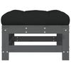 vidaXL Garden Footstool Grey and Black