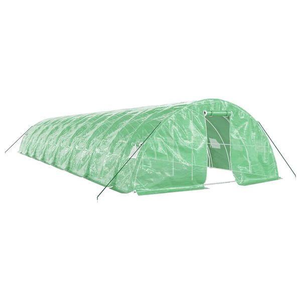 vidaXL Greenhouse Green PE (polyethylene), galvanized steel