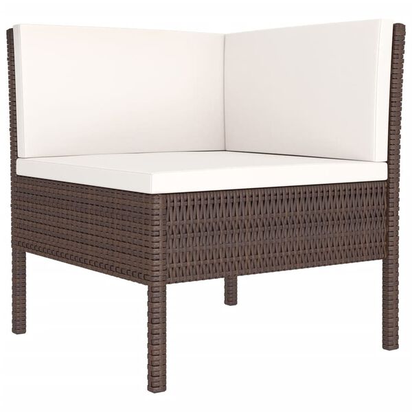 vidaXL Garden Lounge Set Brown, Cream White