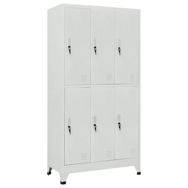 vidaXL Locker Cabinet Grey High-quality steel Large Locker Cabinet