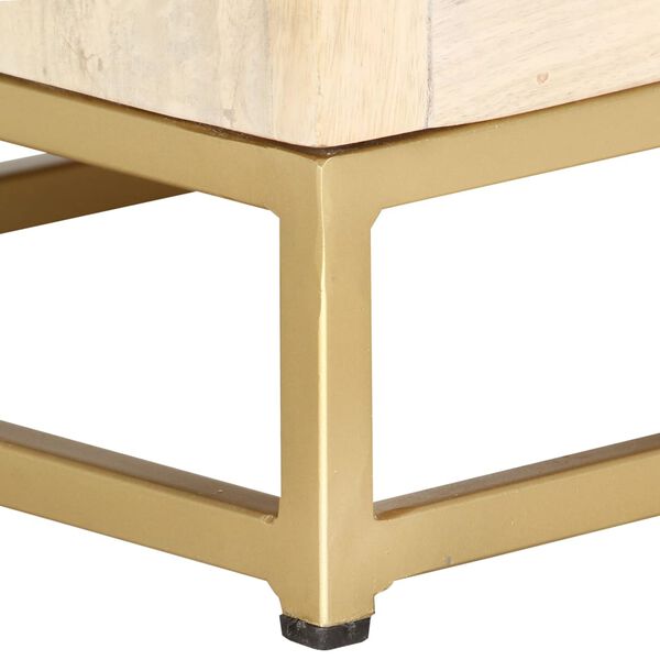 vidaXL Bedside Cabinet Natural and gold