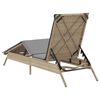 vidaXL Sun Lounger Beige, Light Grey Poly Rattan, Powder-Coated Steel