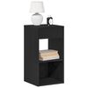 vidaXL Bedside Cabinet Black Oak Engineered wood Standard