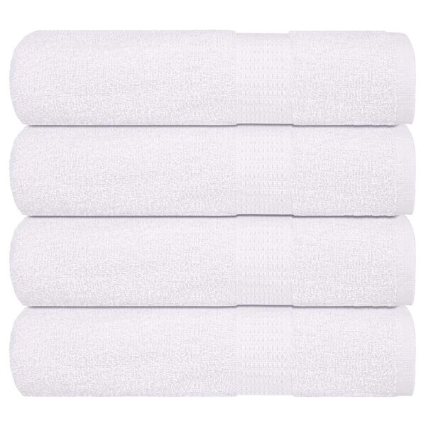 vidaXL Bath Towel Set of 4 White 100% ring-spun cotton 39.4 x 59.1 in
